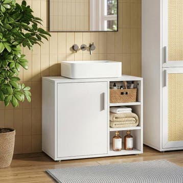 Wastafelonderkast Kulaik 51x60x32 cm wit [en.casa], Verzenden, Nieuw