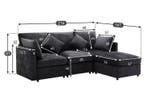 L-Sofa Bed voor 4 – Moderne Chenille Sofa met Relax Kussens, Verzenden, Nieuw