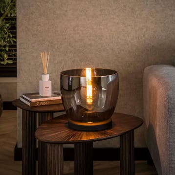 Vloerlamp Lunaris - Smoke - Glas - Ø 29 cm (Internet, Ophalen of Verzenden, Nieuw