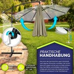 Zweefparasol - Tuinparasol - Parasol 350 cm - Met voet - Met, Tuin en Terras, Parasols, Verzenden, Zo goed als nieuw