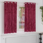 vidaXL Velvet Gordijnen 2 pcs Wijnrood 175 x 140 cm Fluweel, Verzenden, Nieuw, Rood