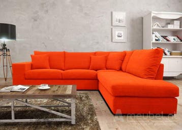 Hoekbank Gouda - hoekbanken - Oranje, Huis en Inrichting, Nieuw, Stof