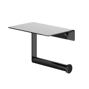 IVY Toiletrolhouder met Planchet - Zwart Chroom PVD, Huis en Inrichting, Badkamer | Badtextiel en Accessoires, Ophalen of Verzenden