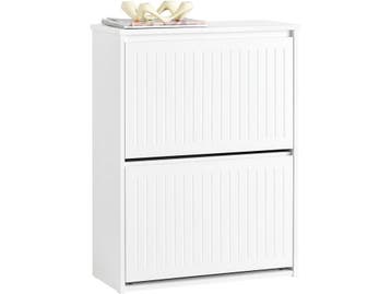 SoBuy FSR165-K-W - Schoenenkast - 2 Flappen - Wit, Verzenden, Nieuw