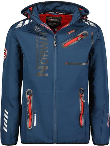 Geographical Norway Royaute Softshell Jas Donkerblauw/Rood, Verzenden, Nieuw, Blauw