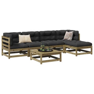vidaXL 6-delige Loungeset geïmpregneerd grenenhout, Verzenden, Nieuw, Loungeset