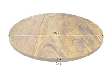 Draaitafel MAKASSAR 50cm 360° sheesham wood bruin stone, Ophalen of Verzenden, Nieuw
