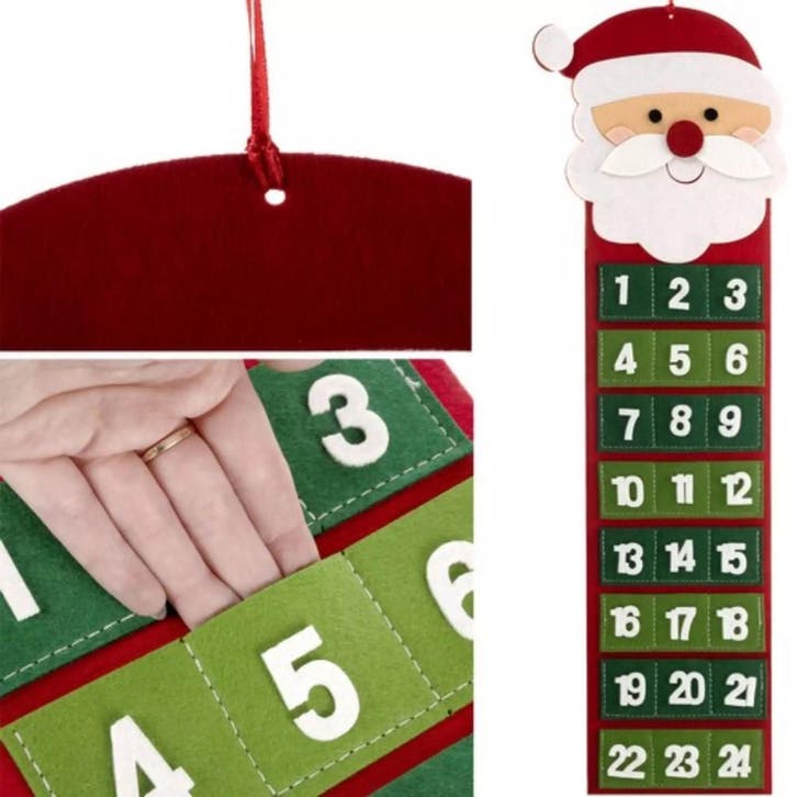 Ruhhy Vilt Adventskalender met 24 Zakjes - Perfect voor K..., Diversen, Kerst, Nieuw, Ophalen of Verzenden