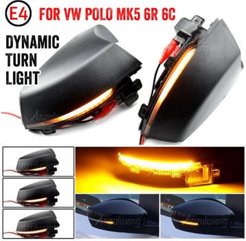Dynamisch knipperlicht ZWART VW Polo 6R 6C MK5 Led, Nieuw