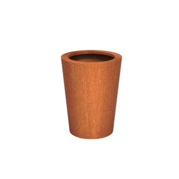VAOH-Cortenstaal plantenbak taps Ø60x80cm - Met bodem, Tuin en Terras, Bloembakken en Plantenbakken, Rond, Nieuw, Metaal, 60 tot 100 cm