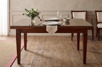 Uitschuifbare tafel - Hout, Glas, Nieuw