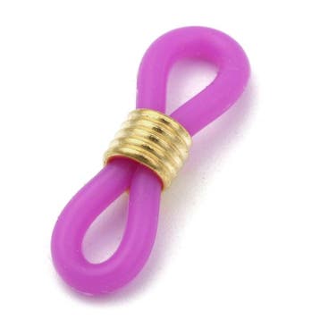 10 x brillenkoord eindje, lila, rubber, 20 x 7mm goud, Ophalen of Verzenden, Nieuw, Draad