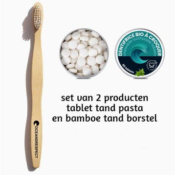 Set van 2 producten Duurzaam bamboe Zero waste- tandborstel, Nieuw
