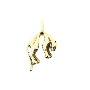 Gouden hanger met panter; diamant 0,02 ct.; 14 karaat, Ophalen of Verzenden, Gebruikt, Goud, Overige merken