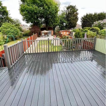 Composiet Vlonderplank Donker Grijs 2,3 X 14,8 Cm Houtnerf /, Tuin en Terras, Terrasdelen en Vlonders, Nieuw