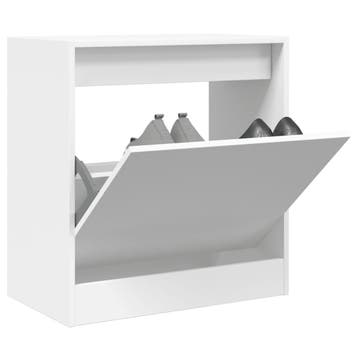 vidaXL Schoenenkast 60x34x63,5 cm bewerkt hout wit, Huis en Inrichting, Verzenden, Nieuw
