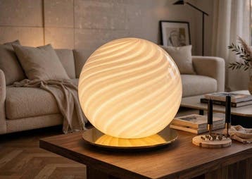 Vintage - Tafellamp - Glas, Messing - Vintage lamp