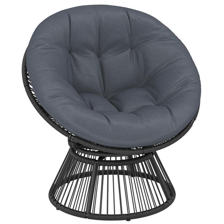 Papasans Stoel 360° Draaibaar Korfstoel Met Kussen Stalen Fr, Tuin en Terras, Parasols, Nieuw, Verzenden