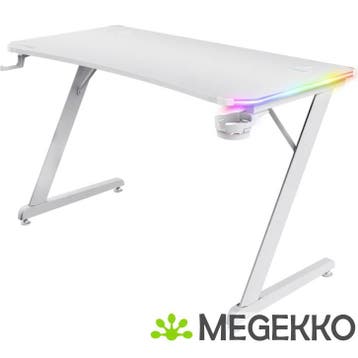 Trust GXT 709W Luminus Gaming Bureau Wit, Huis en Inrichting, Bureaus, Verzenden, Nieuw