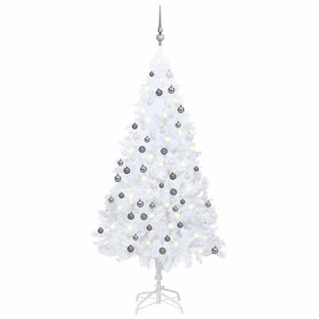 vidaXL Kunstkerstboom met verlichting en kerstballen 120 cm, Verzenden, Nieuw