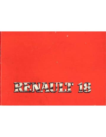 1981 RENAULT 18 INSTRUCTIEBOEKJE NEDERLANDS