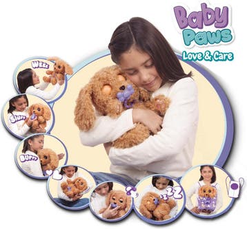 Baby Paws Hondje Labradoodle - Interactieve knuffel, Ophalen of Verzenden, Nieuw