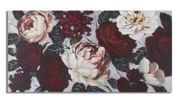 HANDGEMAAKTE MUURSCHILDERING WIT/RODE BLOEM, Ophalen of Verzenden, Nieuw