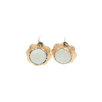 Gouden vintage oorhangers met opaal 14 kt, Ophalen of Verzenden, Nieuw
