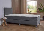 ACTIE! 1-Persoons boxspring Pamplona 90 200 Antraciet, Huis en Inrichting, 90 cm, Eenpersoons, Verzenden, Nieuw