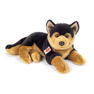 Herdershond knuffel - pluche - bruin/zwart - 45 cm, Verzenden, Nieuw