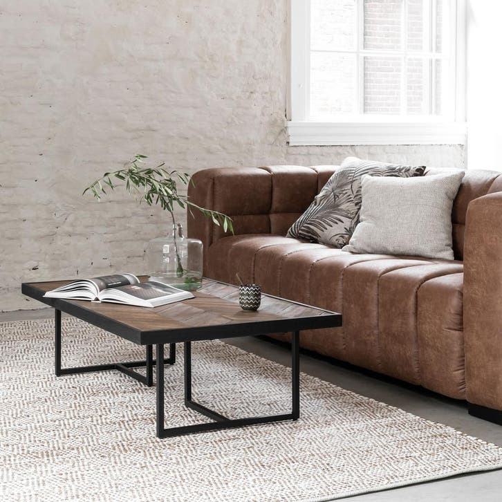 *WOONWINKEL* DTP Home Criss Cross Salontafel Visgraat Teakho, Huis en Inrichting, Tafels | Salontafels, Nieuw, Verzenden