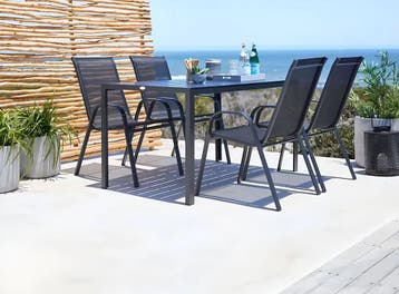 Tuinstoelen Set 2 Zwart | Stapelbaar | Nieuw | OP=OP, Tuin en Terras, Tuinstoelen, Ophalen of Verzenden, Nieuw, Metaal, Stapelbaar