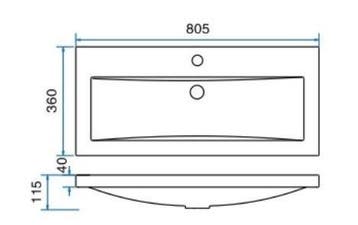 Wastafel 80Cmx36Cm Één Kraangat Wit, Ophalen of Verzenden, Nieuw