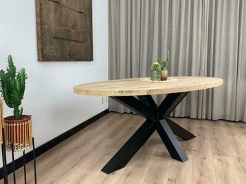 Massief eiken ovale tafel Ovaal ook verjongd MAATWERK, Overige materialen, 50 tot 100 cm, Vijf personen of meer, Ovaal