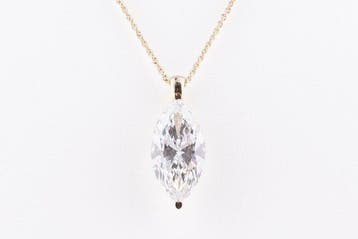 Ketting - 14 karaat Geel goud - 7.01ct. tw. Diamant