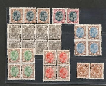 Denemarken 1913/1918 - Koning Christian X (Oval) MNH / MH, Gestempeld