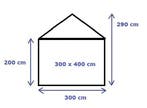 Classic Plus Party-tent PVC 3x4x2 mtr in Wit-Blauw, Verzenden, Nieuw