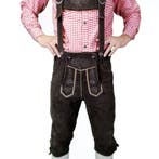 Lederhosen leer -  donker bruin LANG, Verzenden, Nieuw, Feestartikel
