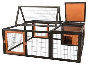 Konijnenren Trixie Natura Zwart/Bruin – Houten Buitenren.., Verzenden, Nieuw, Overige typen