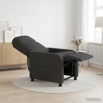 vidaXL Massage Recliner Donkergrijs Bouclé, Huis en Inrichting, Verzenden, Nieuw