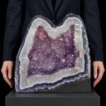 Topkwaliteit - amethist - 30x30x16 cm - Dubbele Piramide