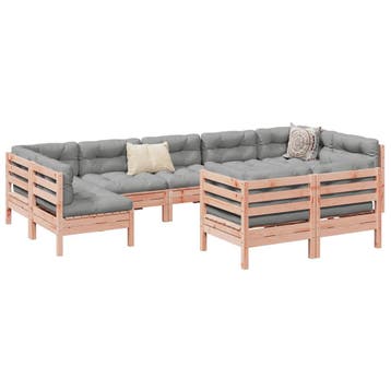 vidaXL 9-delige Loungeset met kussens massief douglas, Verzenden, Nieuw, Loungeset