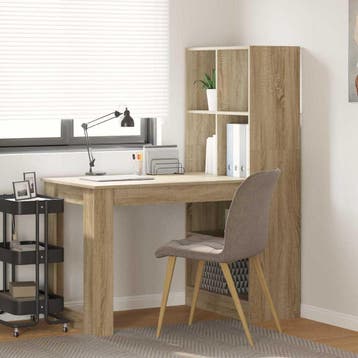 vidaXL Bureau Sonoma Eiken Bewerkt hout 122 x 67 x 145 cm, Verzenden, Nieuw