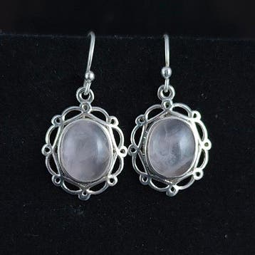 Quartz - Zilver - Oorbellen - Roos van sterlingzilver