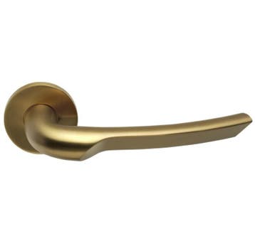 Deurklink RIVIO by Gensler GL102-G op rozet PVD mat goud, Verzenden, Nieuw