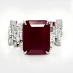 Zonder minimumprijs - Ring - 14 karaat Witgoud - 7.45ct. tw., Sieraden, Tassen en Uiterlijk, Ringen, Nieuw