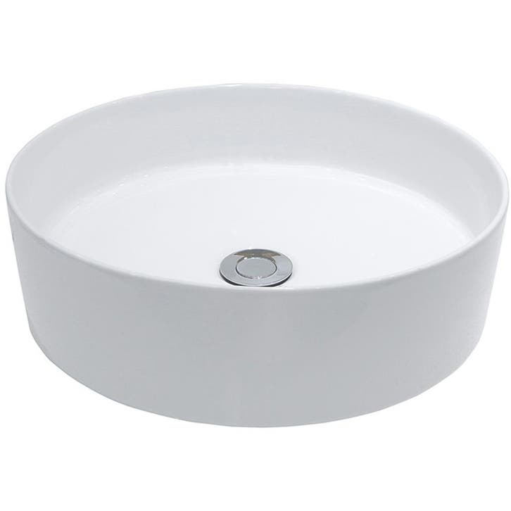 Wiesbaden Link Waskom Rond - 40x12cm - Keramiek - Mat Wit, Doe-het-zelf en Verbouw, Sanitair, Nieuw, Ophalen of Verzenden