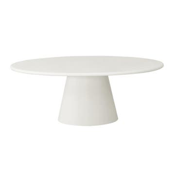 Eettafel Ovaal Maya Microcement Kegelpoot 200 cm Wit, Verzenden, Nieuw, Industriële meubels, Ovaal