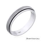 Zilveren Spinner Ring lines Design, Sieraden, Tassen en Uiterlijk, Ringen, Verzenden, Nieuw, Zilver