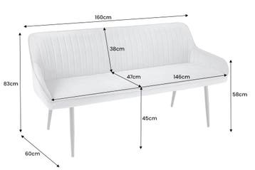 Design bank TURIN 160cm mosterdgeel fluweel zwart metalen, Huis en Inrichting, Banken | Bankstellen, Ophalen of Verzenden, Nieuw